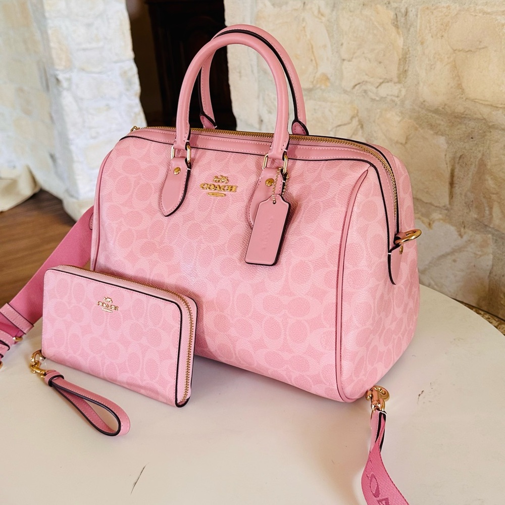 Coach large Rowan satchel  Pink Satchel and Wallet Set - Picture 4 of 16